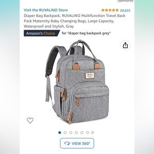 Backpack Diaper Bag - Grey